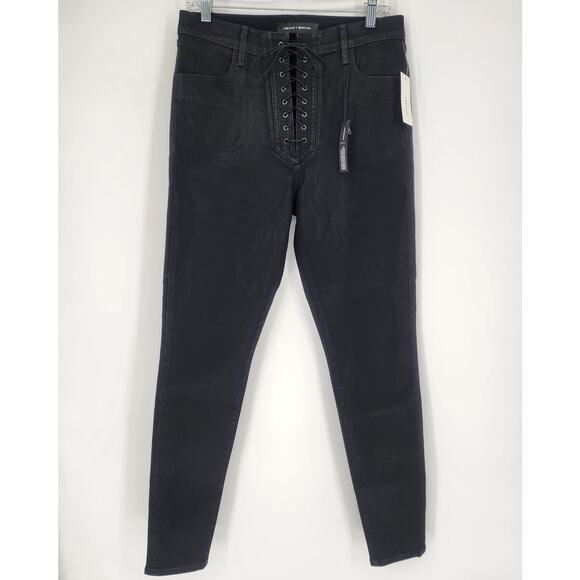 J Brand x Steph Shep Maria Coated Vendetta Lace-Up Jeans Black Size 32 NWT - Picture 14 of 14
